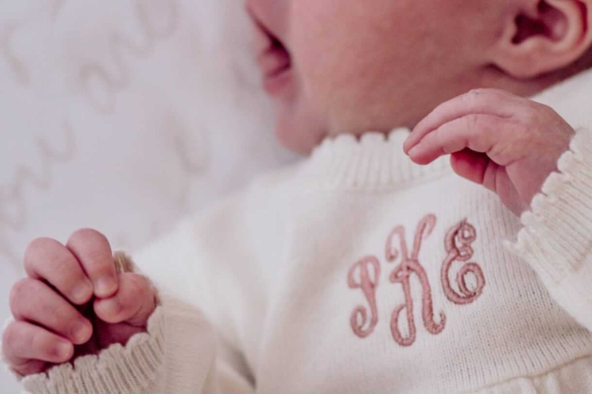 Baby girl monogrammed gown sale
