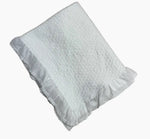 Cotton Baby Blanket with Dotted Swiss Ruffle