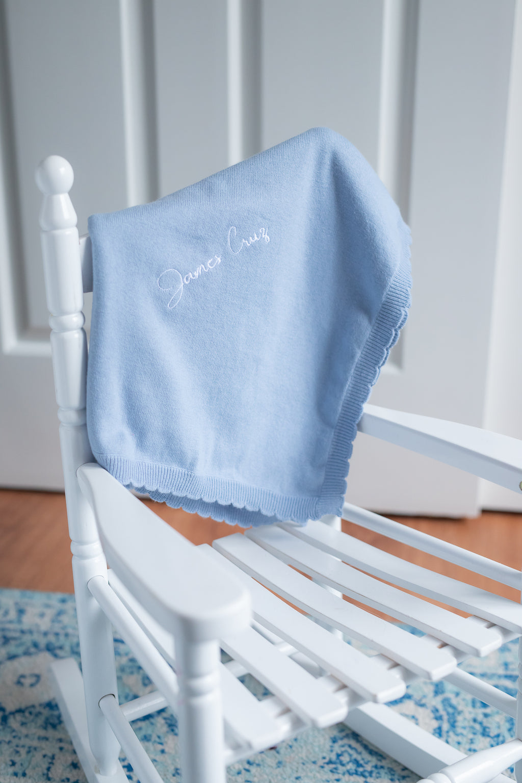 Welcome Baby Blanket DUSTY BLUE