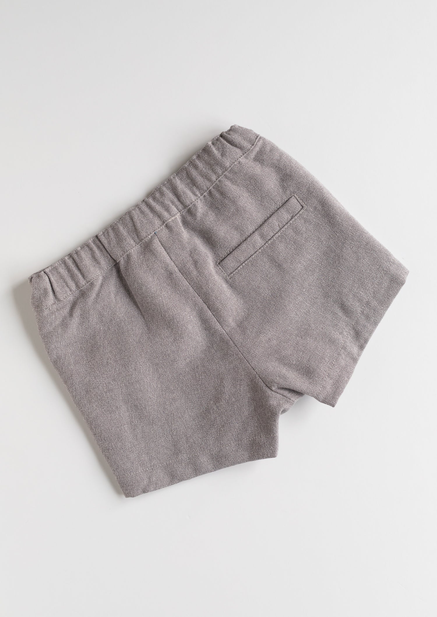 Gray Herringbone Shorts