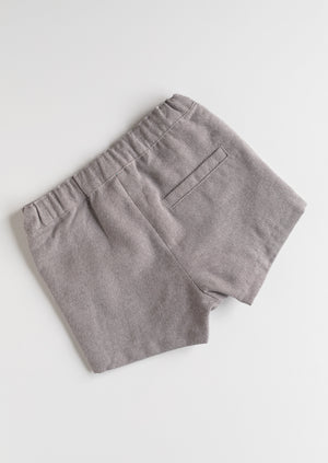 Gray Herringbone Shorts