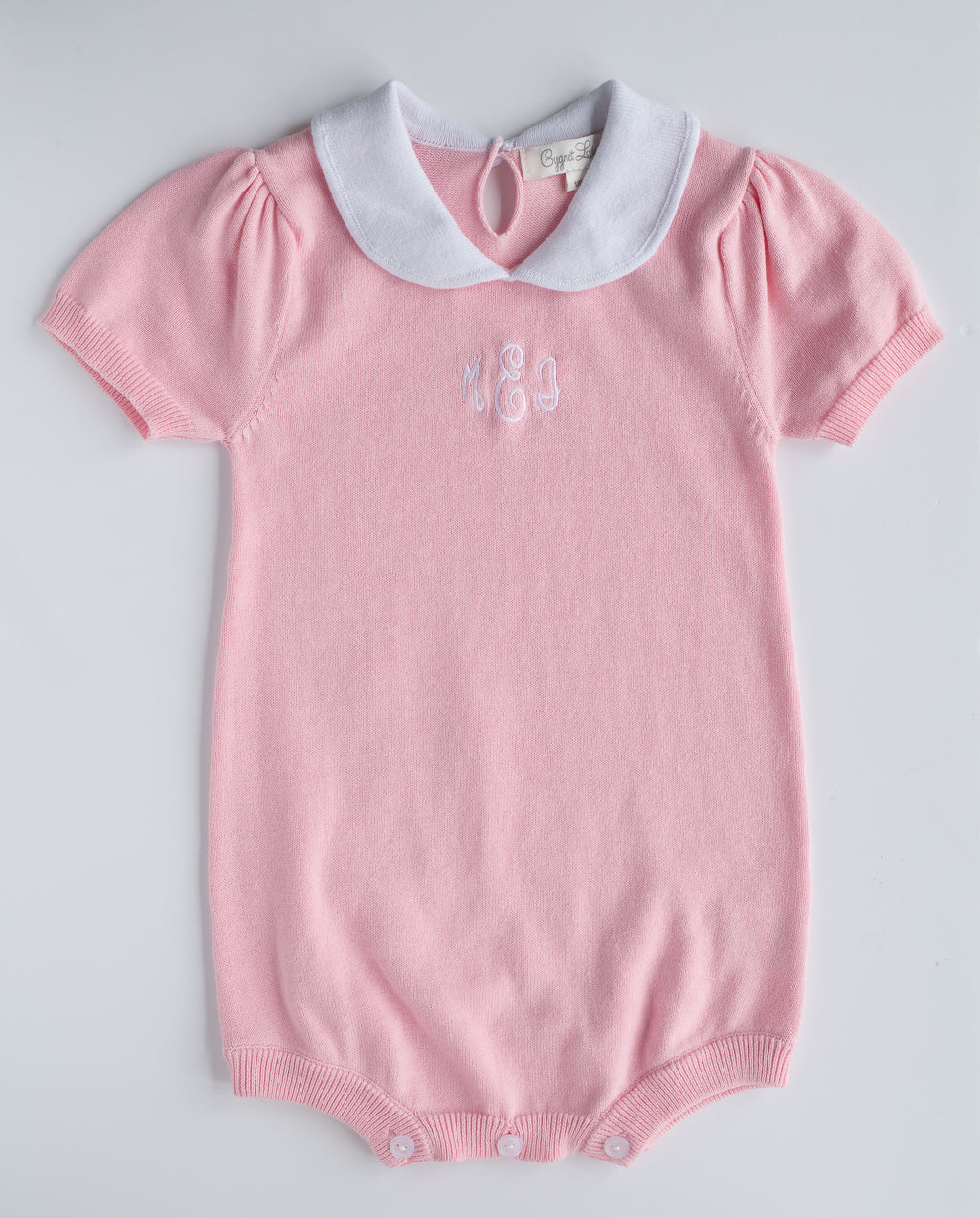 Round Collar Knit Romper PINK