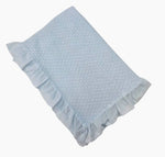 Cotton Baby Blanket with Dotted Swiss Ruffle