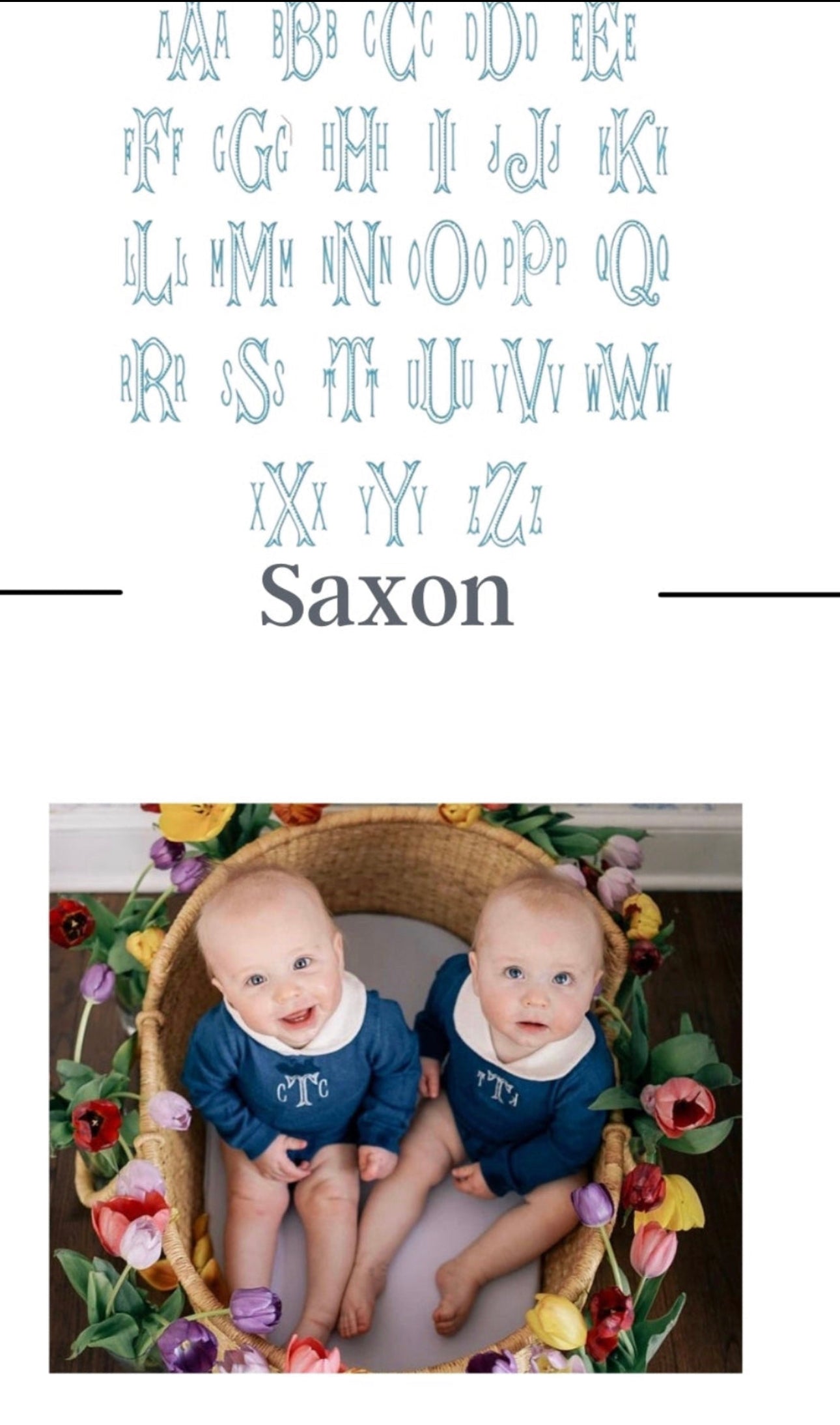 Showcase of Saxon Font for Monogram