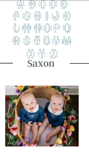 Showcase of Saxon Font for Monogram