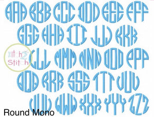 Showcase of Round Mono Font for Monogram