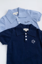 Boys Knitted Polo Shirt NAVY