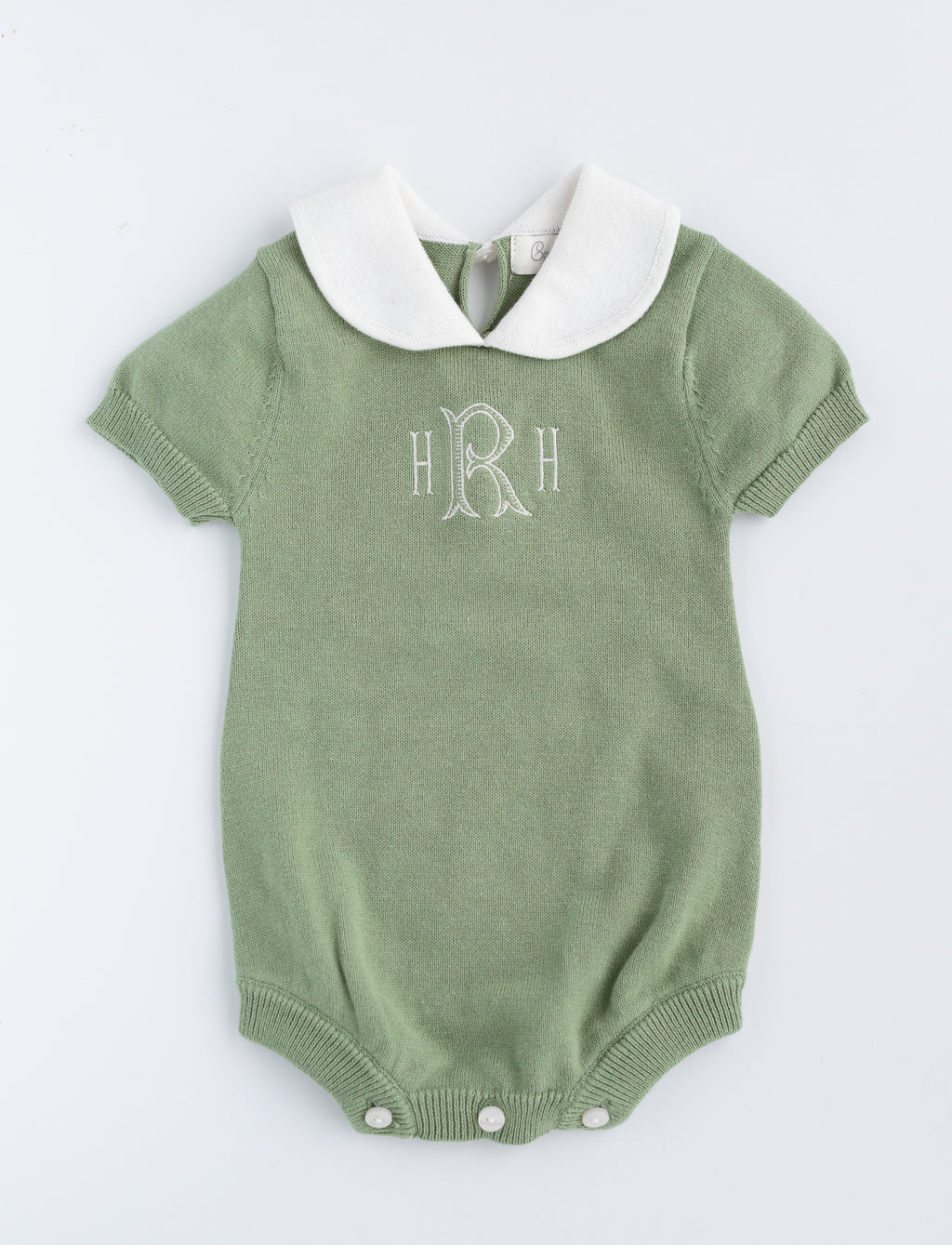 Avocado Round Collar Baby Knit Romper