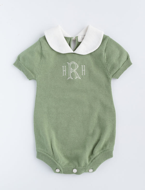 Avocado Round Collar Baby Knit Romper