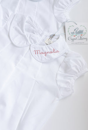 Girls Round Collar Bubble WHITE