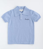 Boys Knitted Polo Shirt DUSTY BLUE