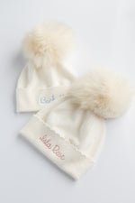 Fur Pom Pom Baby Hat