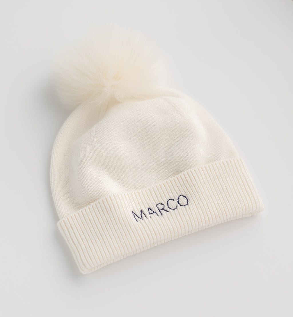 Childrens Fur Pom Pom Hat