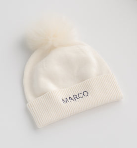 Childrens Fur Pom Pom Hat