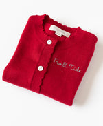 Scalloped Cardigan CRANBERRY