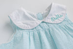 Aqua Seersucker Dress