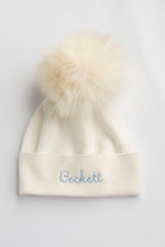 Fur Pom Pom Baby Hat