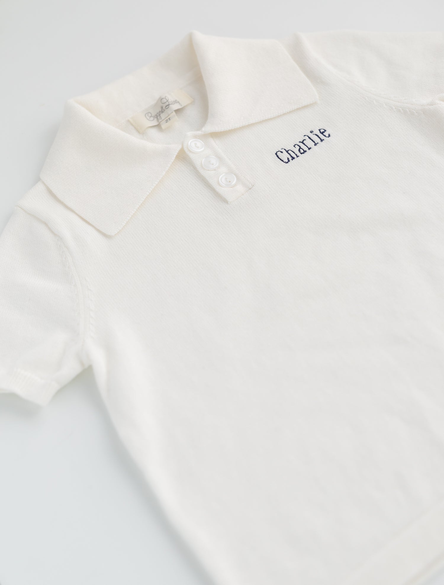 Boys Knitted Polo Shirt WHITE