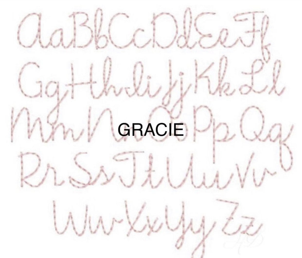 Showcase of Gracie Font for Monogram