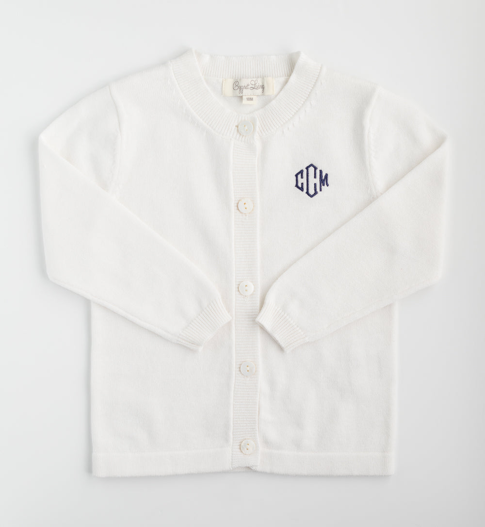 Classic Cotton Cardigan WHITE