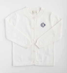Classic Cotton Cardigan WHITE