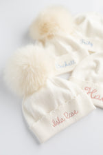 Fur Pom Pom Baby Hat