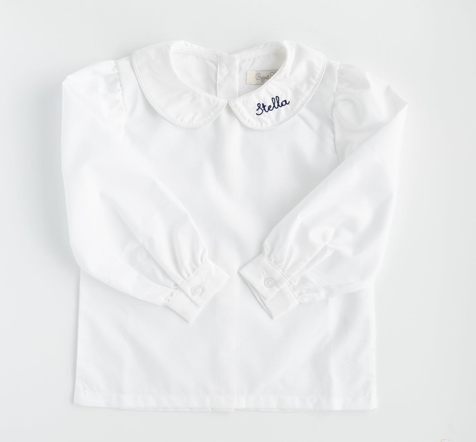 Girls Round Collar Long Sleeve Blouse