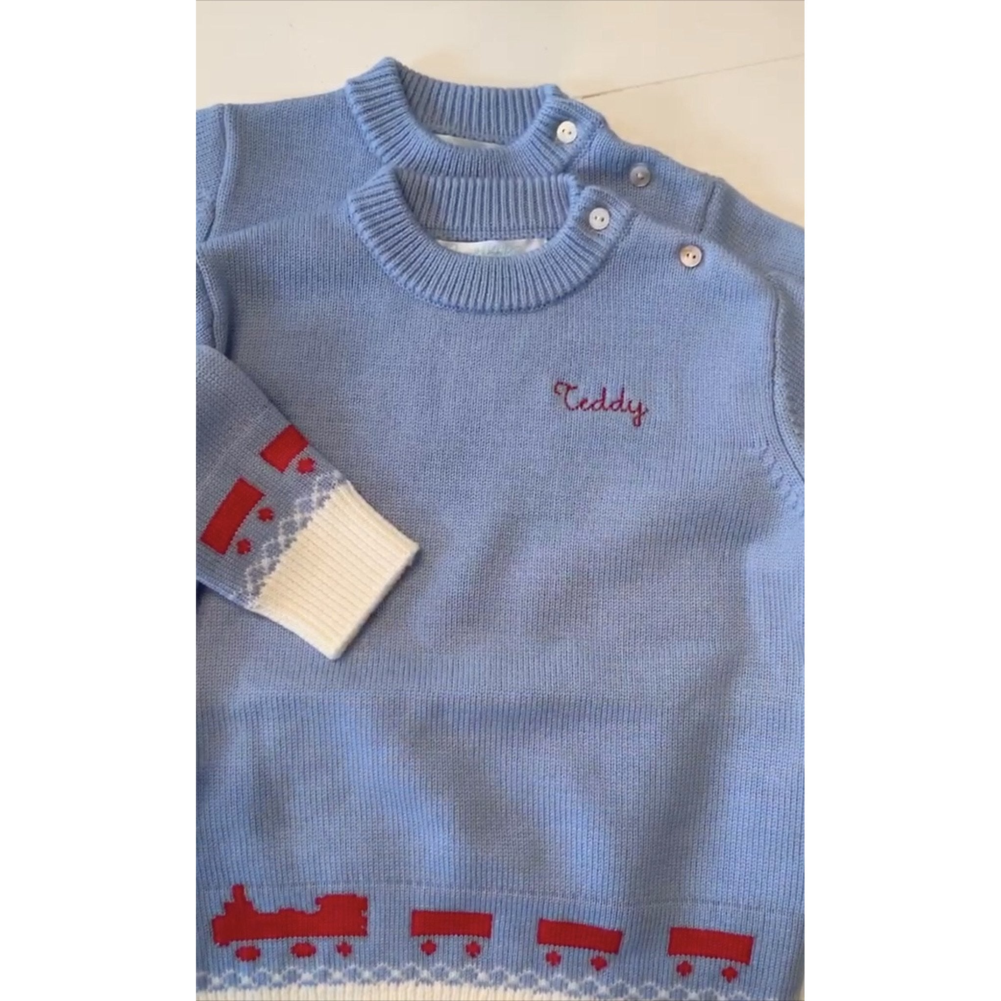 Boys Merino Train Sweater