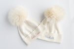 Fur Pom Pom Baby Hat