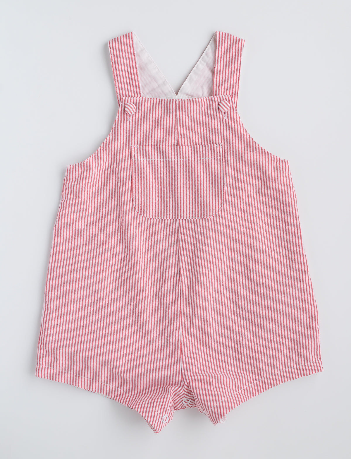 Red Seersucker Shortall