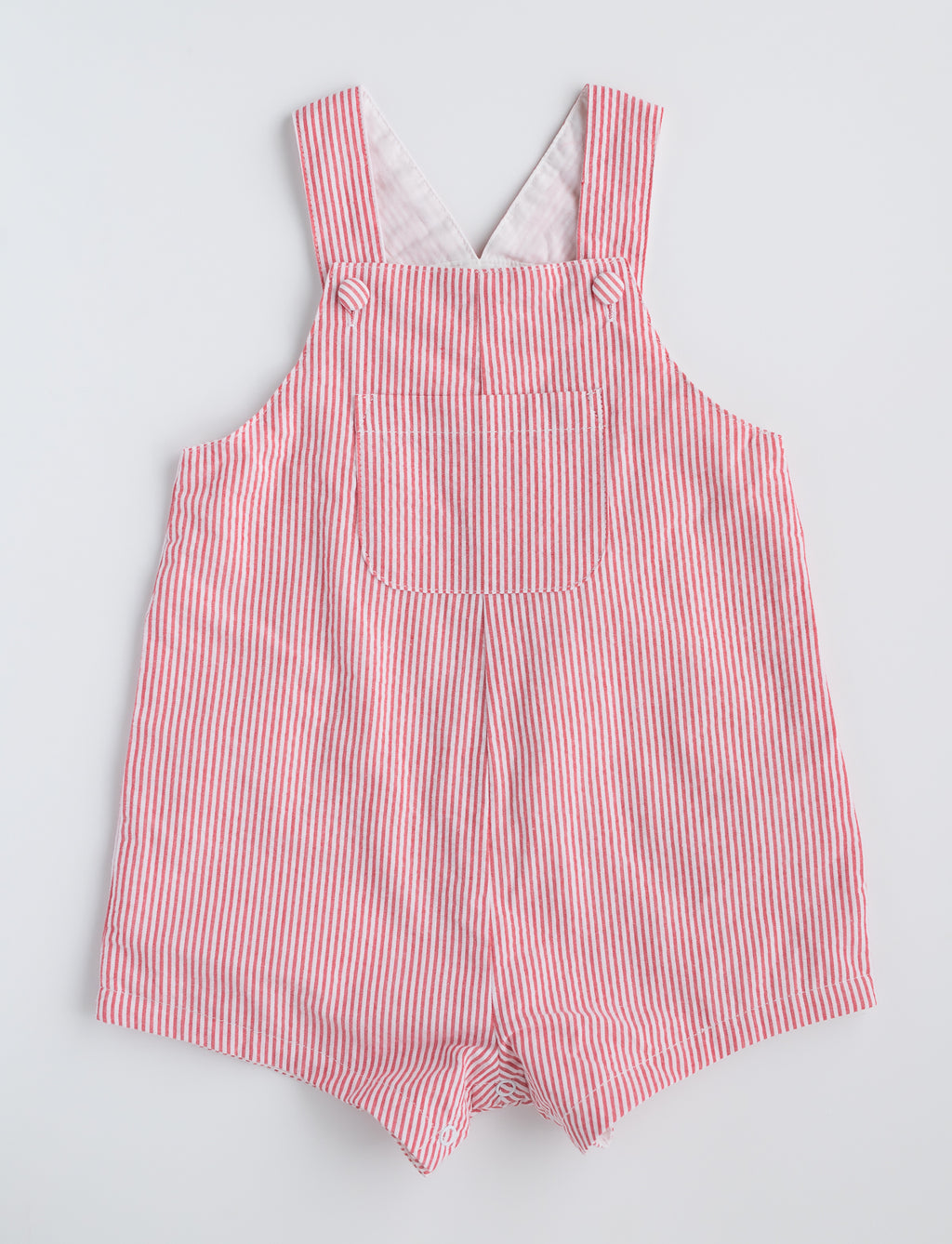 Red Seersucker Shortall