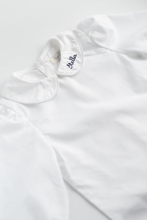 Girls Round Collar Long Sleeve Blouse