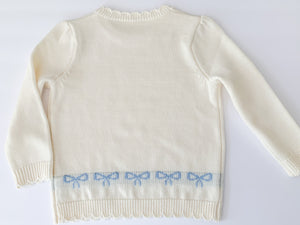Girls Merino Wool Bow Sweater