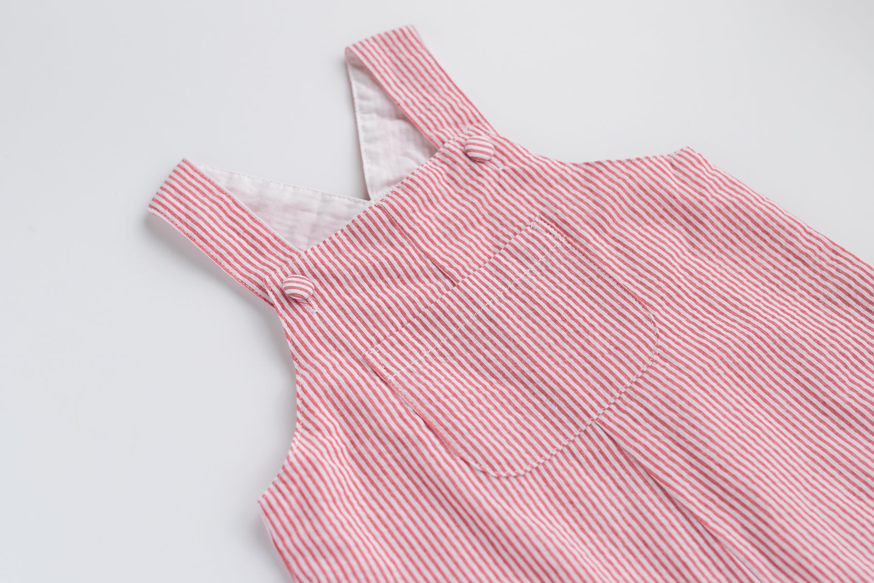 Red Seersucker Shortall