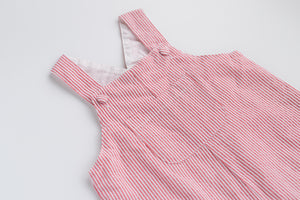 Red Seersucker Shortall