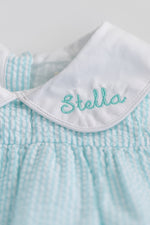 Aqua Seersucker Dress
