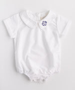 Boys Short Sleeve Eton Collar Blouse Onesie