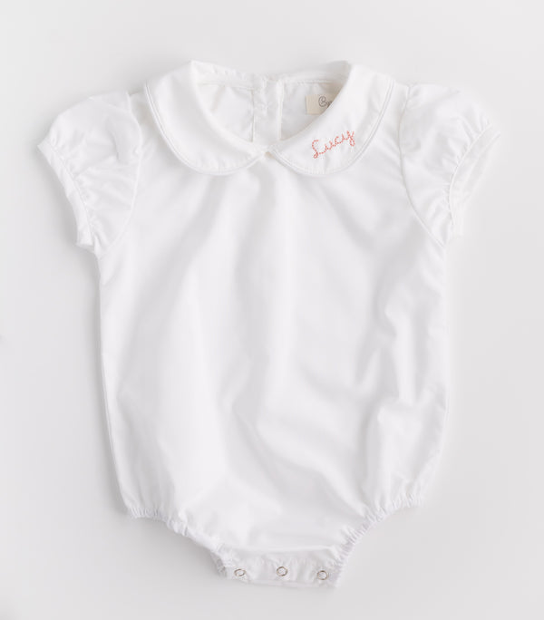 Girls Short Sleeve Round Collar Blouse Onesie