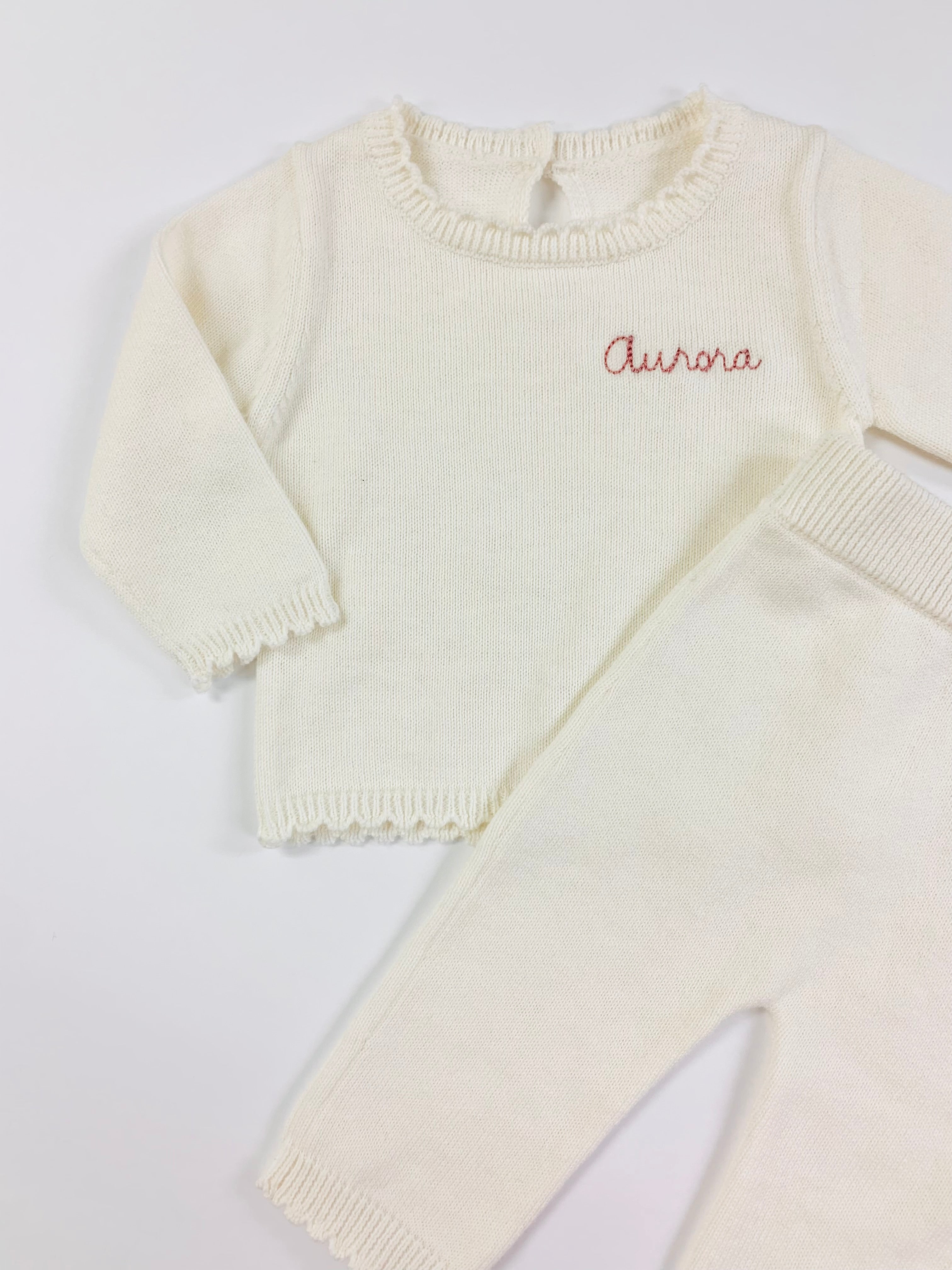 Welcome Baby Knit Pant Set