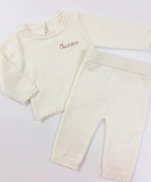 Welcome Baby Knit Pant Set